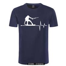 Футболка Wakeboard In My Heart Beat Pulse, Мужская классическая модная винтажная рубашка, Рождественская одежда 2024 - купить недорого