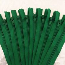 10 comprimidos. Verde 35 cm (14 polegadas) zíper de nylon, esgoto sob medida, feitos à mão e FGDQRS 2024 - compre barato