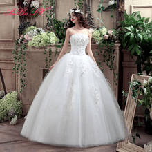 AnXin SH-vestido de novia blanco con perlas y pequeñas flores, sin tirantes vintage vestido de novia, sexy, sin mangas, para fiesta 2024 - compra barato