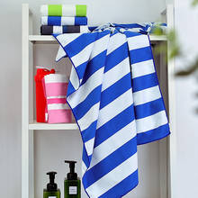 Drop Shipping 80*160cm Microfiber Striped bath towel Soft Water Absorbing Bathroom Adult Beach Blanket Swimming Throw Gift Rug 2024 - buy cheap