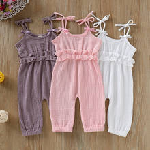 Pudcoco 2020 Newborn Toddler Baby Girls Ruffle Dungarees One piece Romper Jumpsuit Outfits 2024 - buy cheap