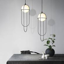 Lámpara colgante de bola de cristal Estilo nórdico, luces minimalistas de decoración moderna para sala de estar, dormitorio, accesorios de lámpara colgante Vintage para Cocina 2024 - compra barato