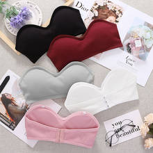 Strapless Women Tube Top Sexy Cropped Top Invisible Bra Women Seamless Underwear Sexy Lingerie Cotton Bandeau Top Removable Pads 2024 - buy cheap