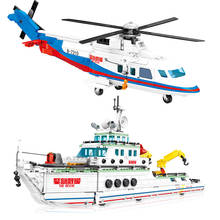 Helicóptero de rescate de ciudad, barco, avión, policía, Swat, bloques de construcción, juguetes de construcción para niños 2024 - compra barato
