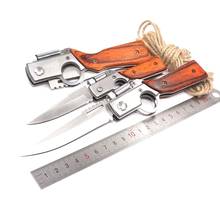 Tactical Folding Knife Survival Pocket Knife Outdoor Self-defense Knife Camping Hunting Knives With Led Light Wood Handle Tools 2024 - buy cheap