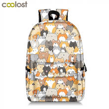 Mochila fofa de gato e gatinho, bolsa casual para meninas e crianças, bolsa para livros, presente para estudantes 2024 - compre barato