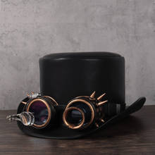 Boné de couro punk unissex, chapéu tipo mágico, steampunk, para festa, em 3 tamanhos 13cm 2024 - compre barato