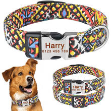 AiruiDog-Collar de nailon para perro, personalizado, duradero, con grabado Floral, nombre de Perro 2024 - compra barato