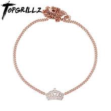 TOPGRILLZ 2020 новое ожерелье с короной с 2-дюймовой цепочкой со льдом микро проложить CZ женское ожерелье в стиле хип-хоп модное ювелирное изделие подарок 2024 - купить недорого