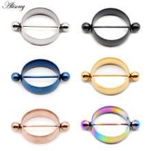 Alisouy 1PC Sexy Stainless Steel Round Circle Nipple Ring Piercing Mamilo Shield Bar Ring 16G Gauges Women Body Piercing Jewelry 2024 - buy cheap