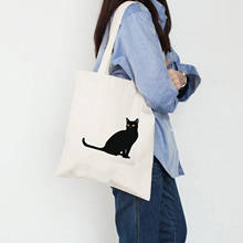 I 'm A Cat Letter Print Cat Graphics Canvas Shoulder Bags Shopping Bag Tote ECO Shopping Outdoor Fashion Casual Foldable Large 2024 - buy cheap