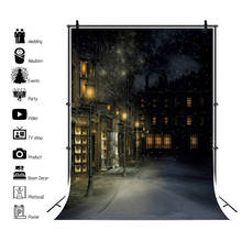 Laeacco Medieval Road Night Street Light Photography Background Seamless Customized Photographic Backdrops For Photo Studio 2024 - buy cheap