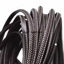 2m/lot Approx 8*5mm brown Flat Braid Leather Rope Cord For Diy Europe Men Bracelet Bangle Jewelry Making Findings Accessories 2024 - buy cheap