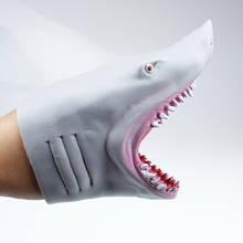 Boneco de mão de tubarão para história, boneco realista com cabeça de animal, presente para crianças 2024 - compre barato