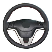 Hand-stitched Black Artificial Leather Anti-slip Car Steering Wheel Cover for Honda CR-V CRV 2007 2008 2009 2010 2011 2024 - buy cheap
