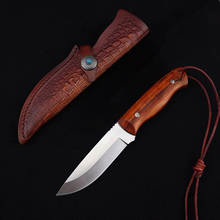 Faca de lâmina fixa tang vg10, full tang, facas de sobrevivência, ferramentas de acampamento ao ar livre, artesanal, faca reta de caça 2024 - compre barato