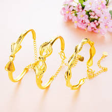 Top quality 24K Gold Color Butterfly Bangles Bracelets for women spiral Bangle Jewelry For mother Birthday Gifts freeshiping 2024 - buy cheap