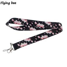 Flyingbee Cherry Blossoms Keychain Unique Phone Lanyard Women Fashion Strap Neck Lanyards For ID Card Phone Keys X0514 2024 - buy cheap