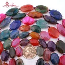 10x14,13x18mm Oval Faceted Cracked Multicolor Agates Natural Stone Loose Beads For DIY Necklace Bracelet Jewelry Making Str 15" 2024 - buy cheap