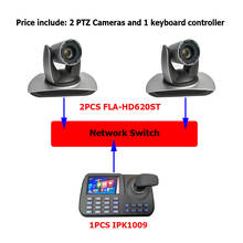 2pcs HD PTZ 20x Zoom Video Camera Conferencing Solution with 1pcs 5Inch Onvif IP Keyboard Controller 2024 - buy cheap