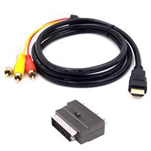 1.5m 720P/1080P HDTV HDMI-compatible Male to 3 RCA Audio Video AV Cable Cord Adapter Converter Connector Component Cable Lead 2024 - buy cheap