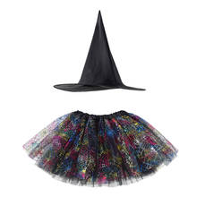 Детская пачка паутина для девочек костюмы на Хэллоуин юбка с шляпой ведьмы волшебника карнавальный день рождения маскарадный костюм для ролевых игр 2024 - купить недорого