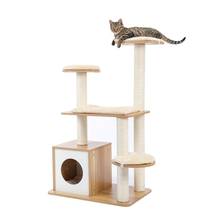 Domestic Delivery 145cm Wood Cat Climbing Jumping Balls Toy Frame Cat Furniture Scratching Tree For Kitten and Large Cat 2024 - buy cheap