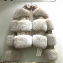 Abrigo de piel para Mujer, chaqueta gruesa y cálida de imitación de piel de zorro con cuello levantado, recortada, moda urbana, 2021 2024 - compra barato