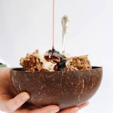 Natural Coconut Bowl Tableware Rice Bowl Food Container Fruit Bowl Milkshake Salad Smoothie Bowl Set Restaurant Utensils Set 2024 - buy cheap