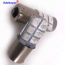 Iluminação para carro 100 ba15s cob led, lâmpada led para sinalização de freio p21w 1156 1156 12 smd 12v rgb 7coor adebayor luz de cristal 2024 - compre barato