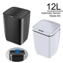 Cesto de lixo automático com sensor infravermelho, caixa de lixo para cozinha de aço inoxidável com 12l 2024 - compre barato