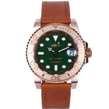 Heimdallr-Reloj de buceo de bronce para hombre, cronógrafo mecánico con movimiento automático, esfera verde, cristal de zafiro, resistencia al agua de 30ATM, NH35 2024 - compra barato