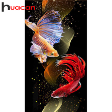 Huacan-pintura de diamante 5D DIY "Animal", bordado de diamantes cuadrados o redondos, mosaico de peces para decoración del hogar 2024 - compra barato