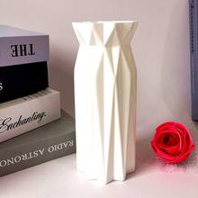 Vaso de plástico para flores artificiais, vaso nórdico de origami geométricos para casas, flores, arranjo de plantas, decoração de casa 2024 - compre barato