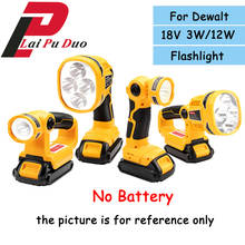 Dewalt-pistola com luz led, sem bateria ou carregador, portátil, 3w, 12w, 18v, bateria de lítio, usb, iluminação de emergência, ambiente externo 2024 - compre barato