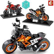 SEMBO-bloques de construcción de motocicleta roja para niños, modelo de simulación de motocicleta naranja, juguetes creativos, regalo educativo 2024 - compra barato