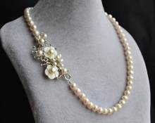 Joyería de perlas únicas para mujer, collar de perlas auténticas de 9mm de Color blanco, collar redondo de perlas de agua dulce reales, regalo encantador 2024 - compra barato