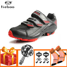 Tiebao men mountain bike sapatos de ciclismo mtb spd pedais auto-travamento respirável superstar athletic ciclismo tênis 2024 - compre barato