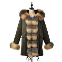 TOPFUR 2019, модное женское пальто из натурального меха, черная парка, натуральный мех серебристой лисы, пальто с капюшоном, регулируемая Зимняя парка из меха лисы, короткая 2024 - купить недорого