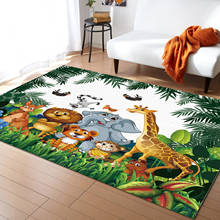 Tapete para decoração da casa, tapete com desenho de animais, girafa, selva, para quarto, kawaii, casa, sala de estar 2024 - compre barato