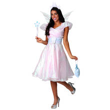 Белое Женское сказочное платье с зубьями Пеппы, повязка на голову с крыльями бабочки, палочки, принцесса, для взрослых, для Хэллоуина, косплея, маскарадный костюм вечерние 2024 - купить недорого