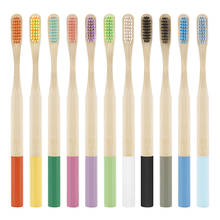 1Pc Colorful Natural Bamboo Handle Eco-friendly Adults Children Wooden Toothbrush Teeth Cleaning Soft Bristle Tooth Brushes 2024 - buy cheap