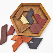 Rompecabezas de madera Hexagonal para niños y adultos, tablero Montessori colorido, juego de rompecabezas geométrico, juguete educativo de inteligencia 2024 - compra barato