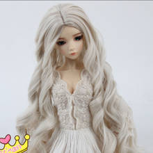 Sd bjd doll wig with long curly hair light golden carved queen 3 1/3 stars big waves roll high temperature wire 2024 - buy cheap
