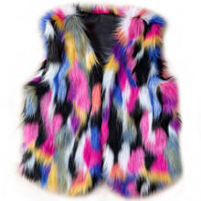 Chaleco de piel de zorro de imitación para mujer, chaqueta cálida de Color, hierba 2024 - compra barato