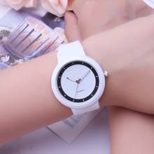 Relógio de pulso feminino com pulseira de silicone, relógio analógico redondo de quartzo na moda, relógio casual com pulseira de silicone para mulheres #7 2024 - compre barato