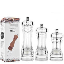 Transparent Salt and Pepper Mills Acrylic Pepper Mill with Strong Adjustable Ceramic Grinder Kitchen Tools 2024 - buy cheap