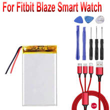 100% LSSP321830 батарея для Fitbit Blaze Смарт-часы новый литий-полимерный аккумулятор в наличии + USB кабель + набор инструментов 2024 - купить недорого