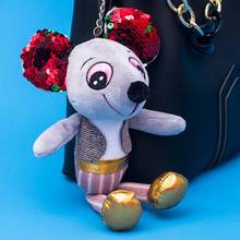 Creative Cute Cartoon Mouse Doll Sequin Keychain Bag Pendant Stuffed Animal Toy Gift for Kids 2024 - buy cheap