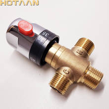 Hotaan válvula de mistura termostática de bronze solar, válvula termostato da tubulação, controle a temperatura da água de mistura 2024 - compre barato